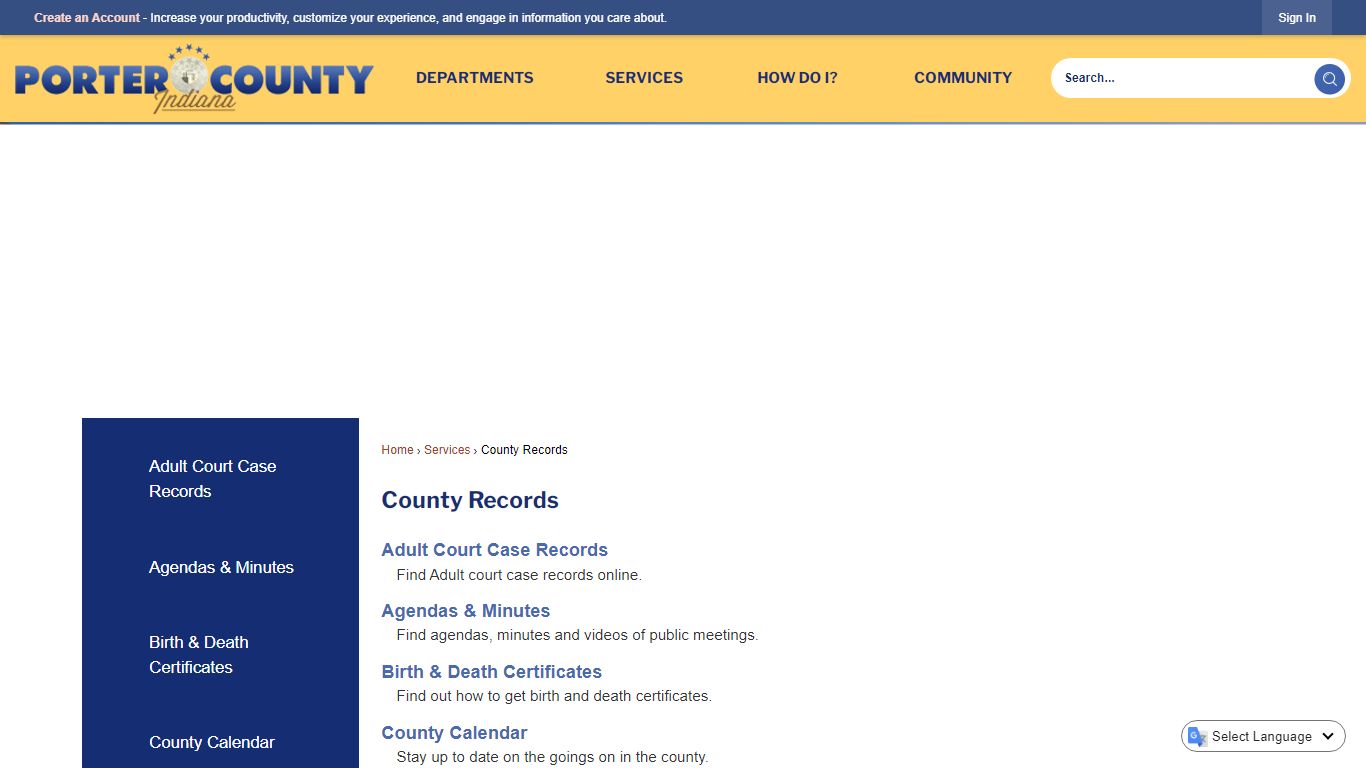 County Records | Porter County, IN - Official Website